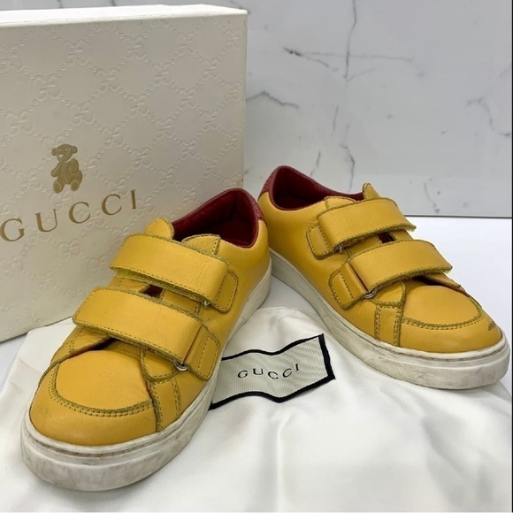GUCCI YELLOW TAPE KIDS Sneakers (sz stamp 30) - Picture 3 of 16